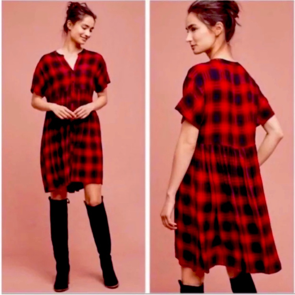 Anthropologie 11 1 TYLHO Mona Empire Button Front Dress, size small